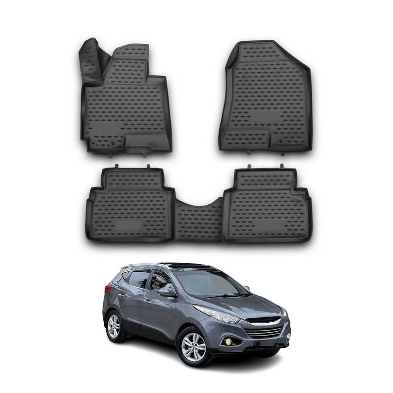2010-2015 Hyundai Tucson Floor Mats Liners Full Set All Weather Black