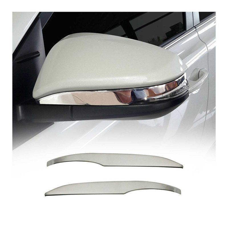 2016-2023 Toyota Hilux Side Mirror Cover Caps Stainless Steel Silver 2 Pcs