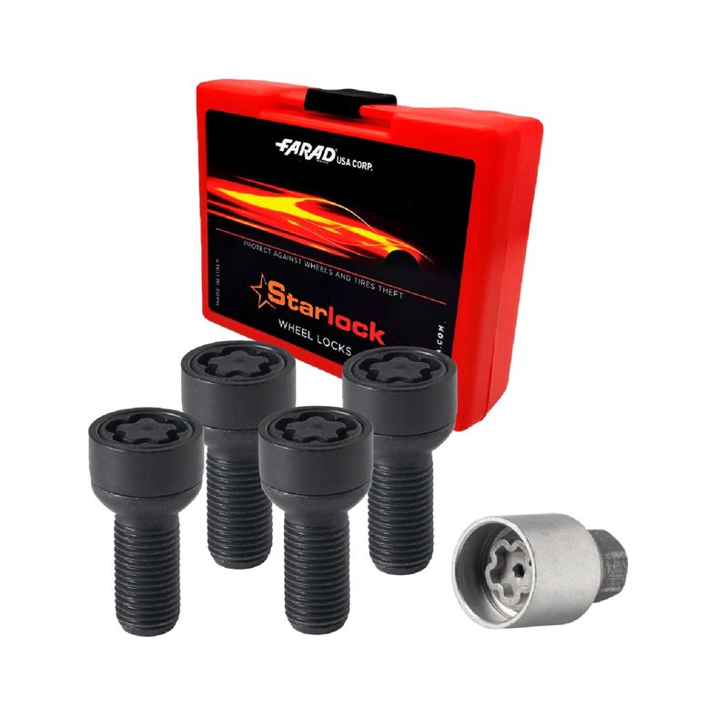Wheel Lock Kit for BMW XM / 8 Series M14X1,25 Bolt Black 4Locks & 1Key