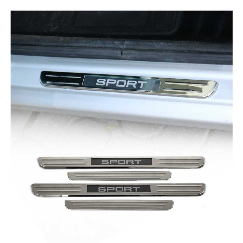 Mini Cooper Countryman Door Sill Scuff Plate Illuminated Sport Stainless Steel Silver 4 Pcs