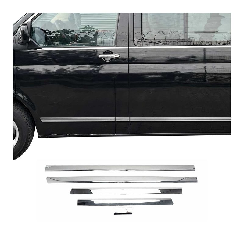 Side Door Molding Trim for VW T5 Transporter 2003-2015 S.Steel L1 Short RHD