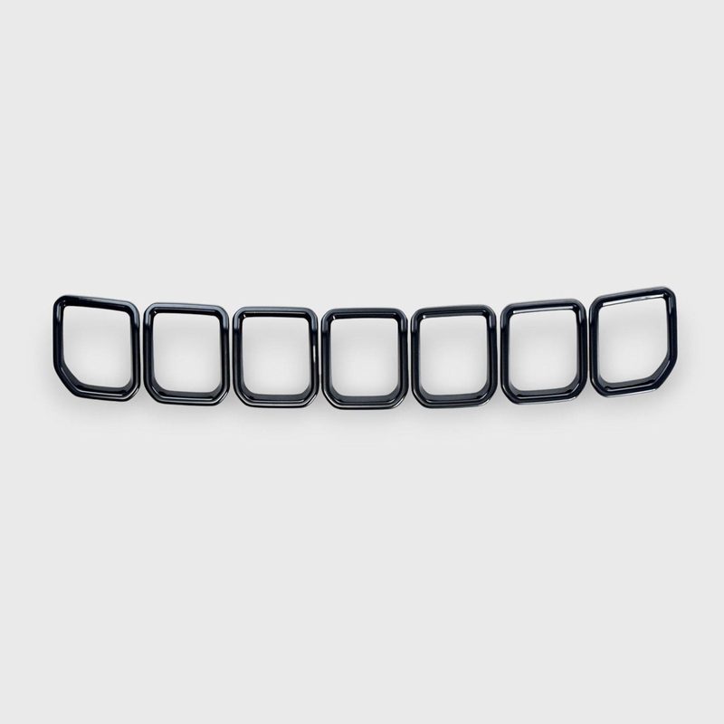 2022-2024 Jeep Compass Grille Overlay Gloss Black 7Pcs ABS Plastic