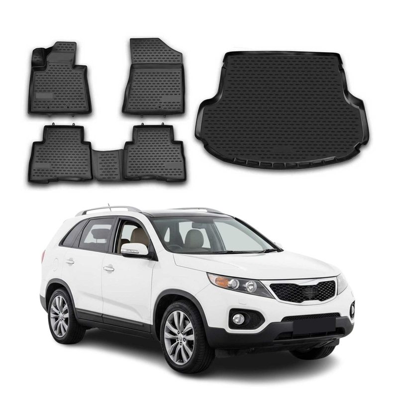 2012-2020 Kia Sorento Floor Mats & Cargo Liner Full Set All Weather Black