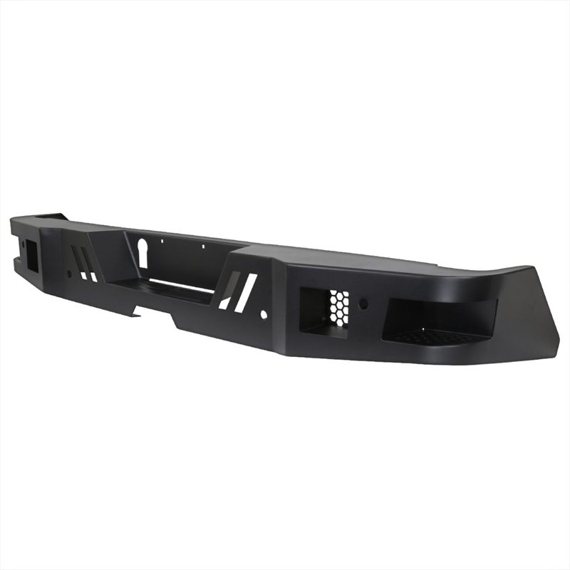 2014-2021 Toyota Tundra Black Heavy Duty Steel Rear Step Bumper w/License Lamp