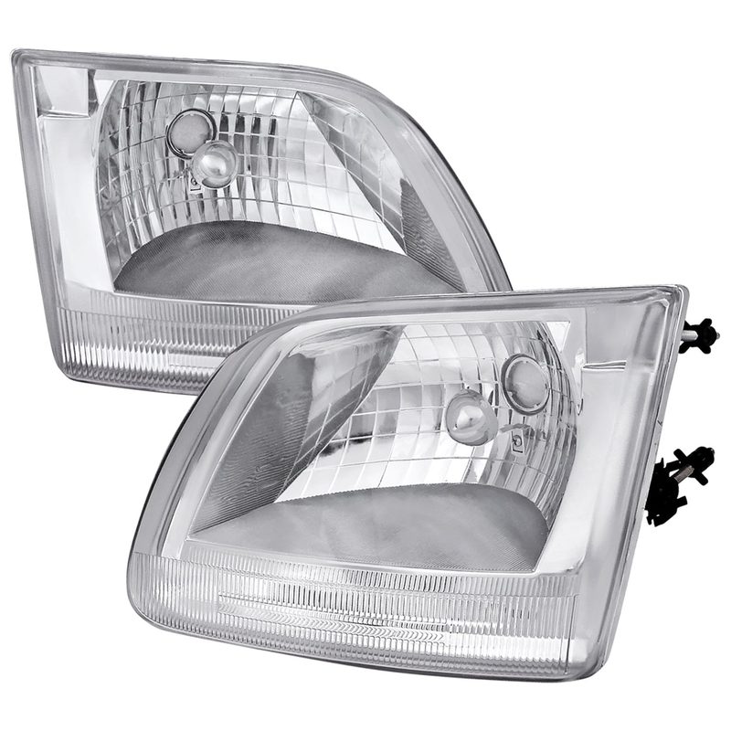 1997-2004 Ford F-150/Expedition Factory Style Crystal Headlights Chrome/Clear
