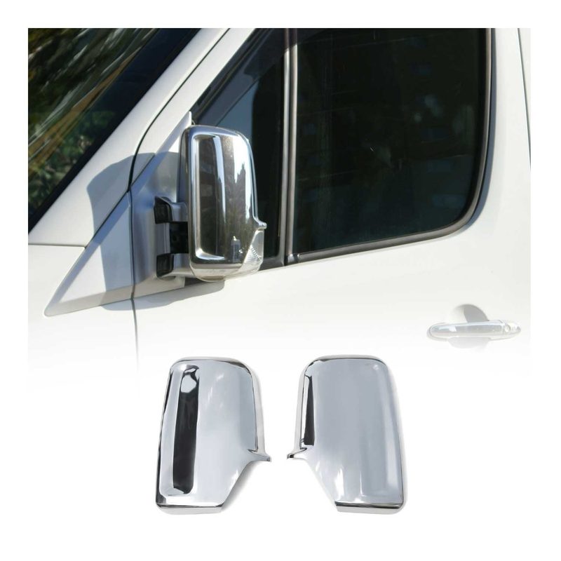 2006-2013 Mercedes Sprinter W906 Side Mirror Cover Caps Stainless Steel Silver 2 Pcs