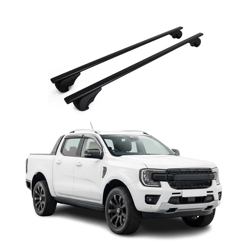 Top Roof Rack Cross Bars Luggage Carrier for Ford Ranger 2024-2026 2Pcs Black