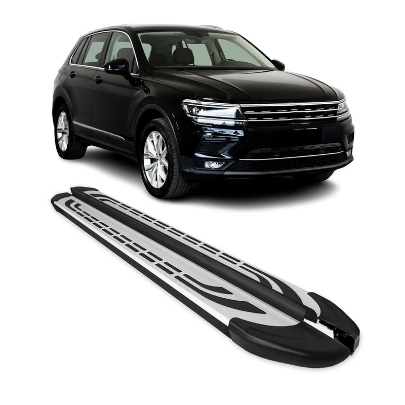 Side Step Nerf Bars Running Board for Volkswagen Tiguan 2018-2024 Gray Black 2x