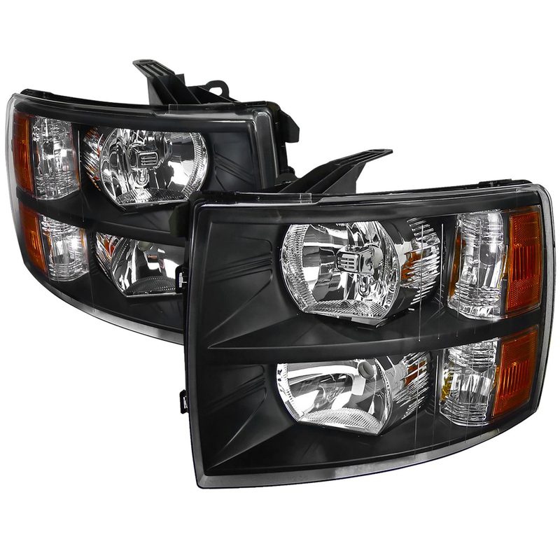 2007-2013 Chevy Silverado 1500/ 2500HD 3500HD Factory Headlights Matte Black