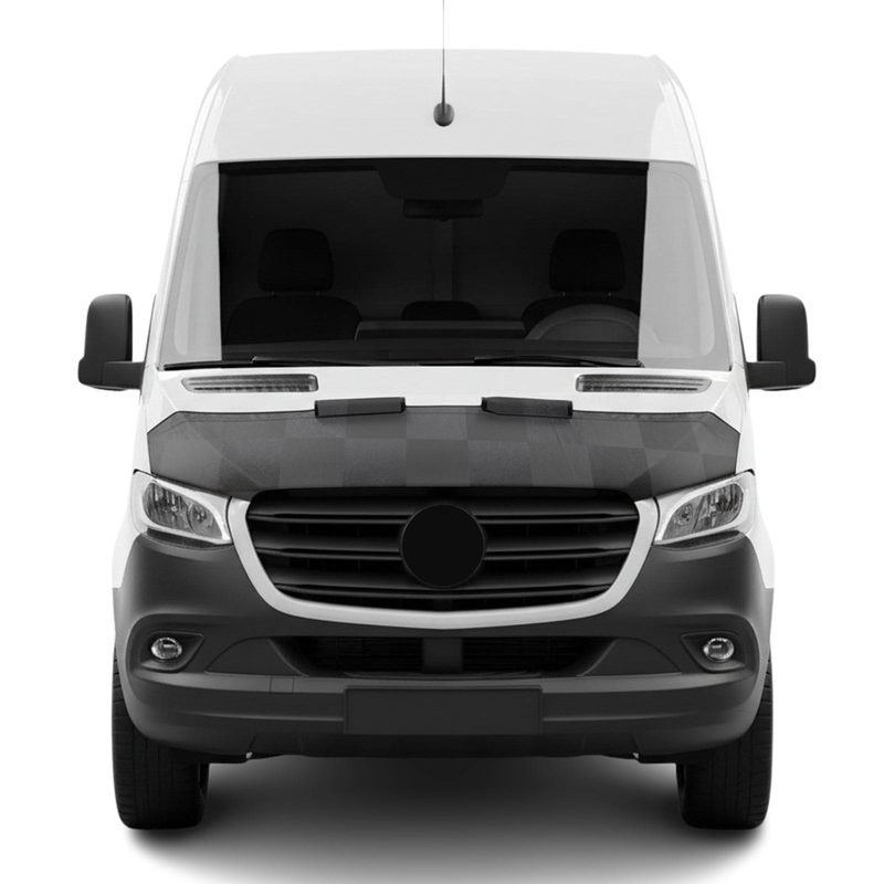 2019-2024 Mercedes Sprinter W907 910 Car Bonnet Mask Hood Bra Black Chequered