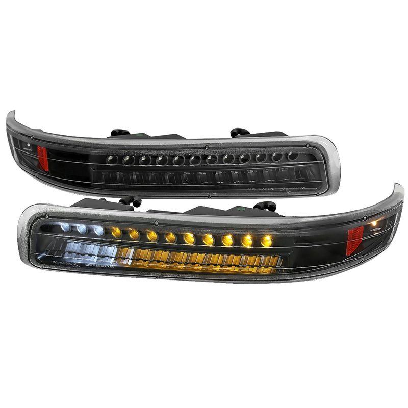 1999-2002 Chevy Silverado/ 00-2006 Tahoe Suburban LED Bumper Lights Matt Black