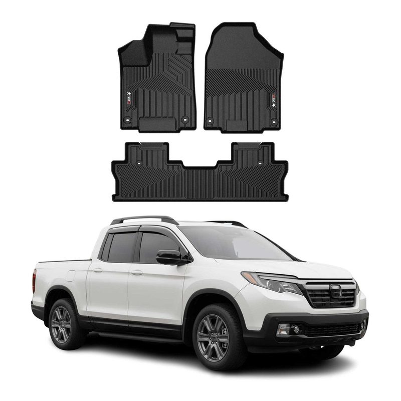 2017-2026 Honda Ridgeline Premium Floor Mats Liners First and Second Row Set