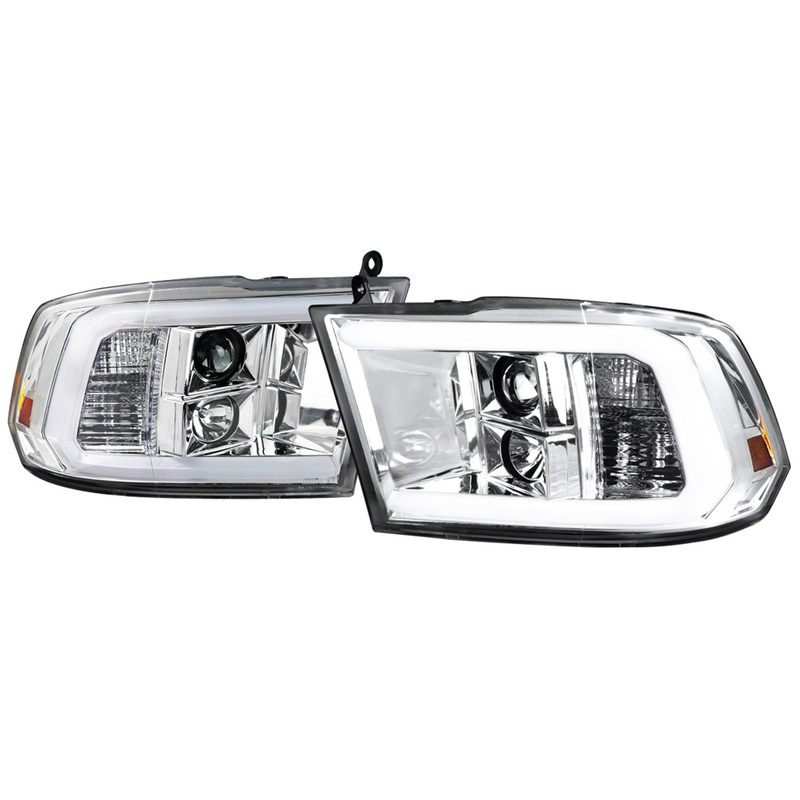2009-2018 Dodge RAM 1500 / RAM 2500 3500 LED C-Bar Headlights Chrome