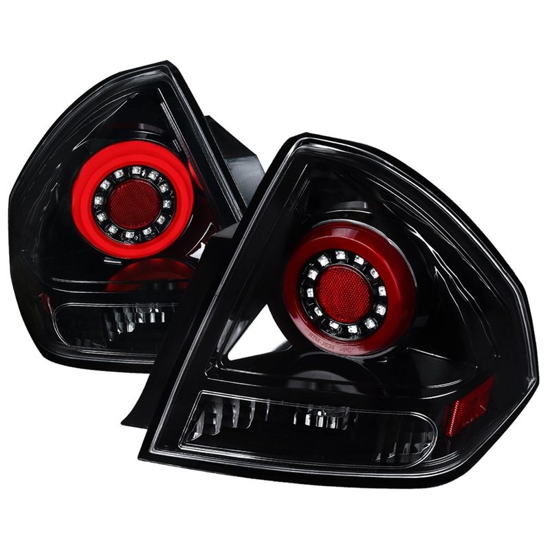 2006-2013 Chevy Impala/ 2014-2016 Impala Limited LED Tail Lights Jet Black/Clear