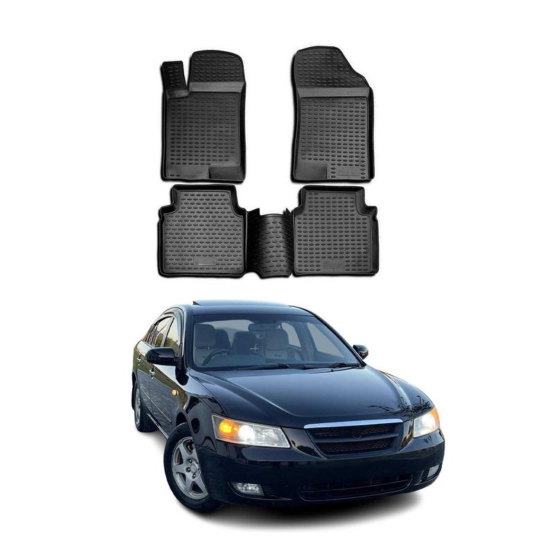 2006-2010 Hyundai Sonata Floor Mats Liners Full Set All Weather Black