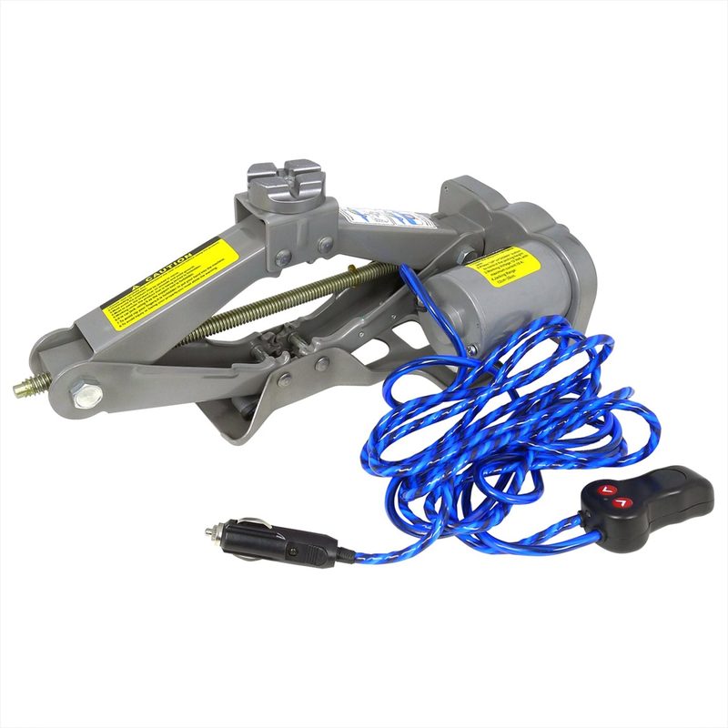 Universal 12V 2-Ton Emergency Electric Scissor Jack & Impact Wrench Kit