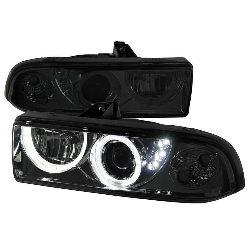 1998-2004 Chevy S10 Dual Halo Projector Headlights Chrome Housing/Smoke Lens