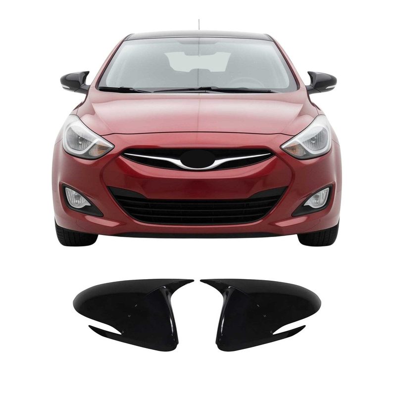 2017-2020 Hyundai Elantra Side Mirror Cover Caps Piano Black 2 Pcs