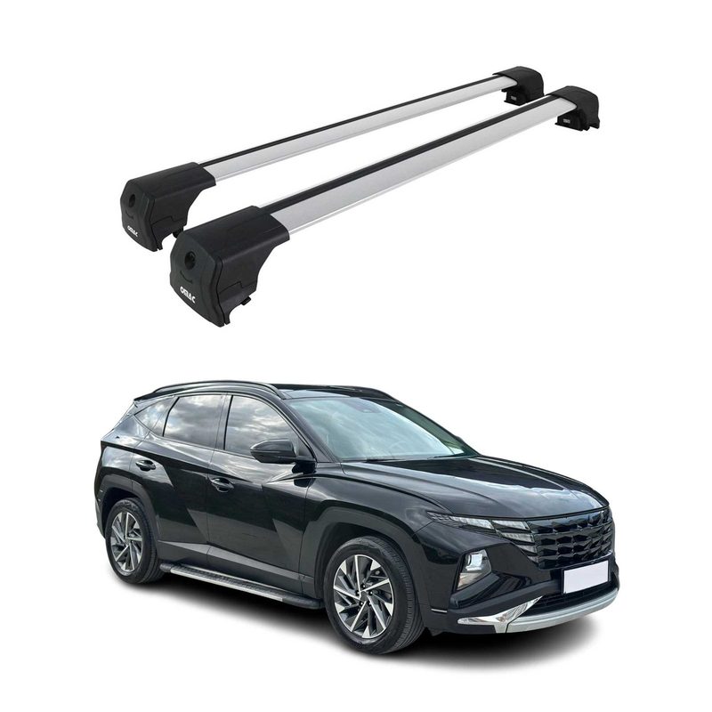 Alu Roof Racks Cross Bars Carrier for Hyundai Tucson 4.gen 2022-2026 Gray 2x