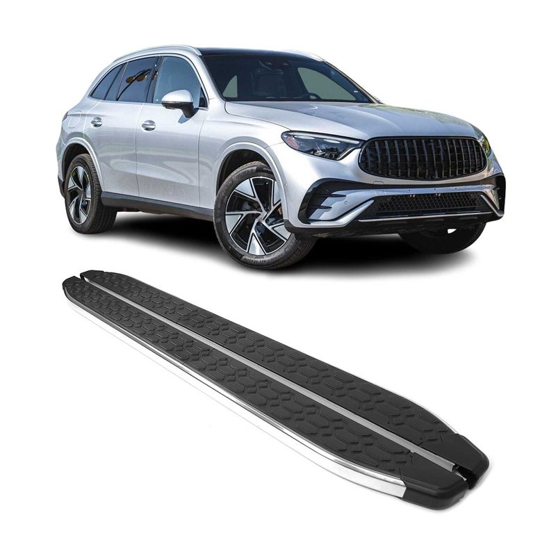 2023-2026 Mercedes GLC Class X254 Running Boards Side Steps Silver & Black