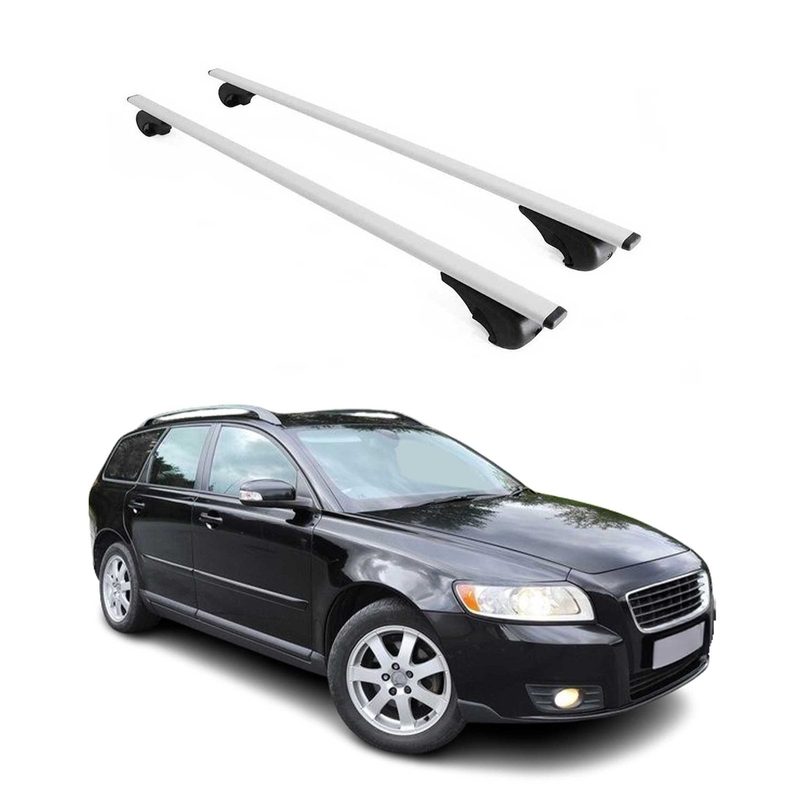 2004-2012 Volvo V50 Roof Rack Cross Bars Silver