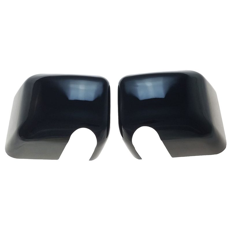 2007-2018 Jeep Wrangler Mirror Cover Caps Gloss Black 2Pcs ABS Plastic