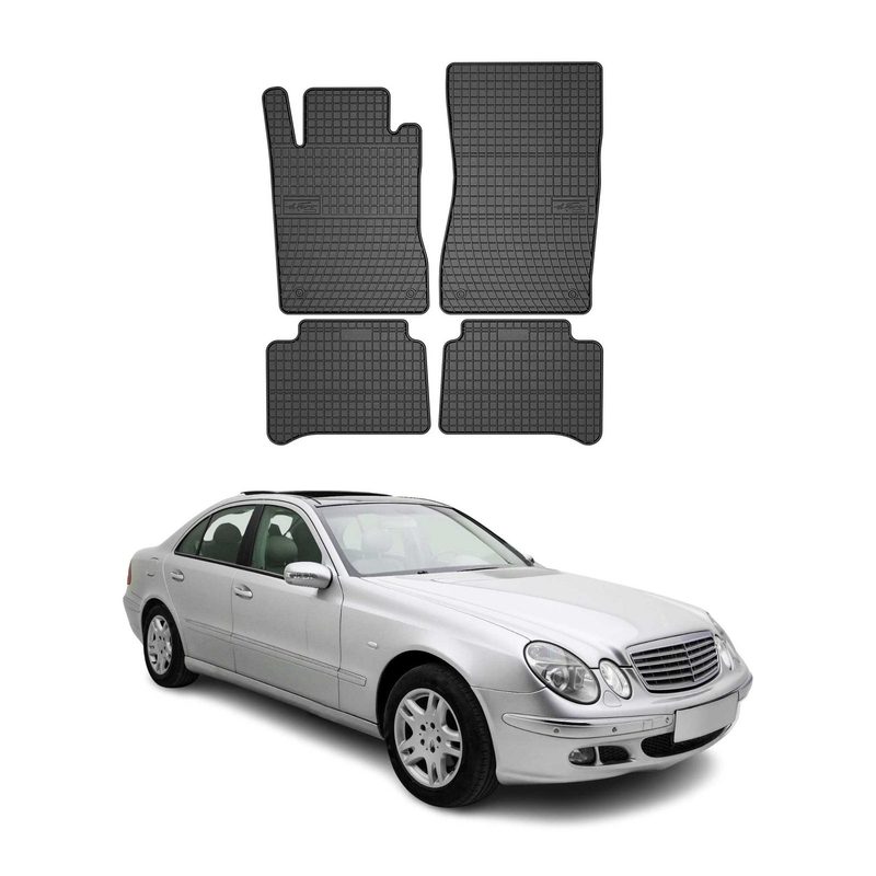 2004-2009 Mercedes E Class W211 Sedan Floor Mats Liners Full Set All Weather Rubber Black
