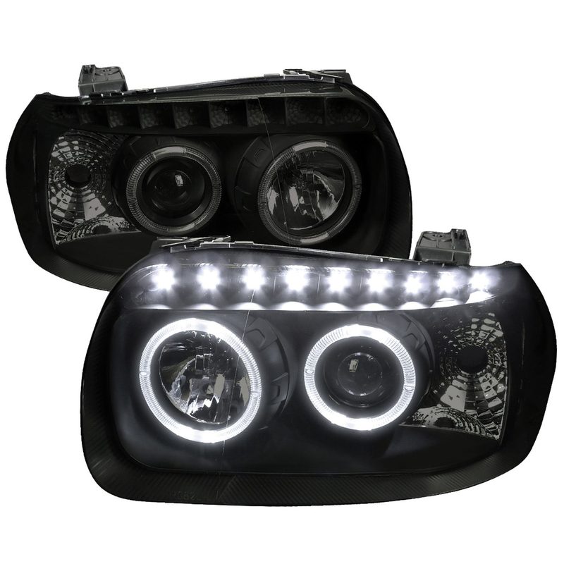 2005-2007 Ford Escape Dual Halo Projector Headlights SMD LED Light Black/Smoke