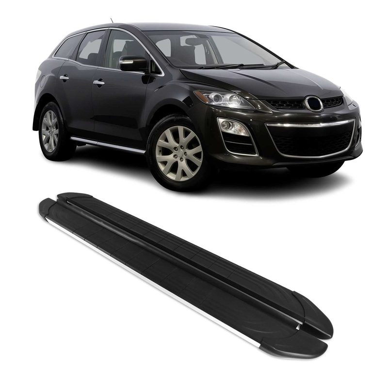 2007-2012 Mazda CX-7 Running Boards Side Steps Silver & Black