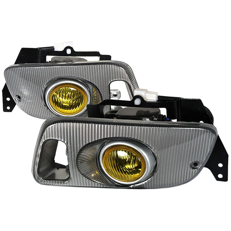1992-1995 Honda Civic Coupe/Hatchback H3 Fog Lights Kit Chrome/Yellow Lens