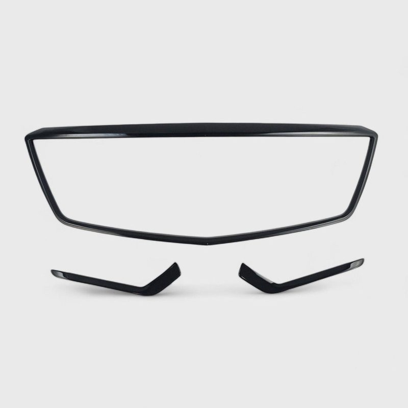 2020-2024 Cadillac XT5 Grille Overlay Gloss Black 3Pcs ABS Plastic