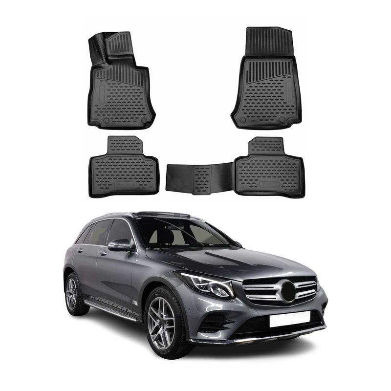 2016-2022 Mercedes GLC Class X253 C253 Floor Mats Liners Full Set All Weather Black