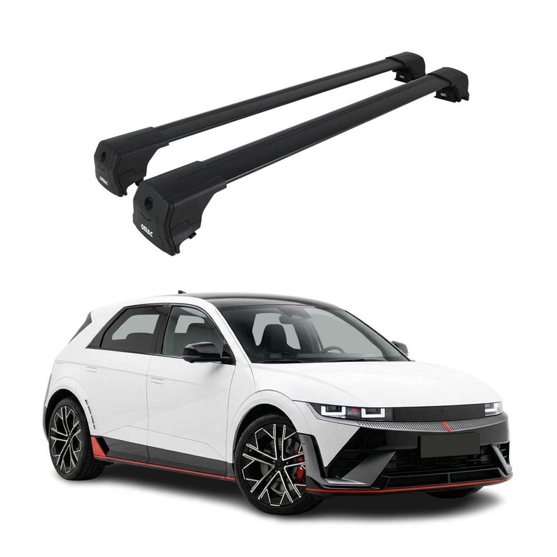 2022-2026 Hyundai Ioniq 5 Roof Rack Cross Bars Luggage Carrier Alu Black 2Pcs