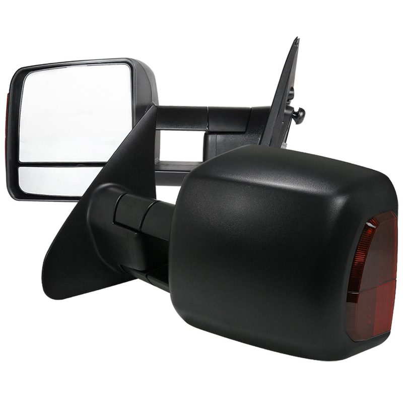 2007-2021 Toyota Tundra/08-2017 Sequoia Heated Manual Towing Mirrors Amber Lens