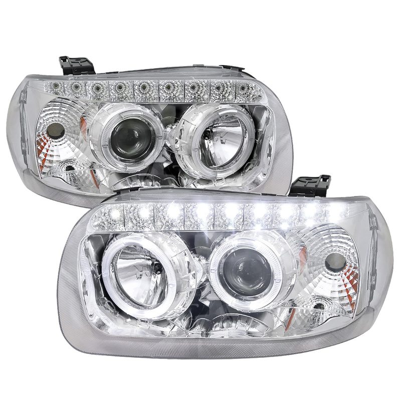 2005-2007 Ford Escape Dual Halo Projector Headlights SMD LED Light Chrome