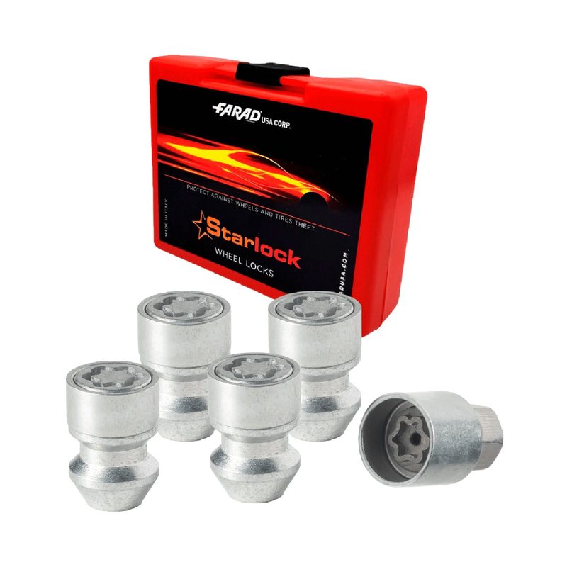 Wheel Lock Kit for Lincoln MKS MKT 2008-2016 1/2-20 Silver 4Locks&1Key