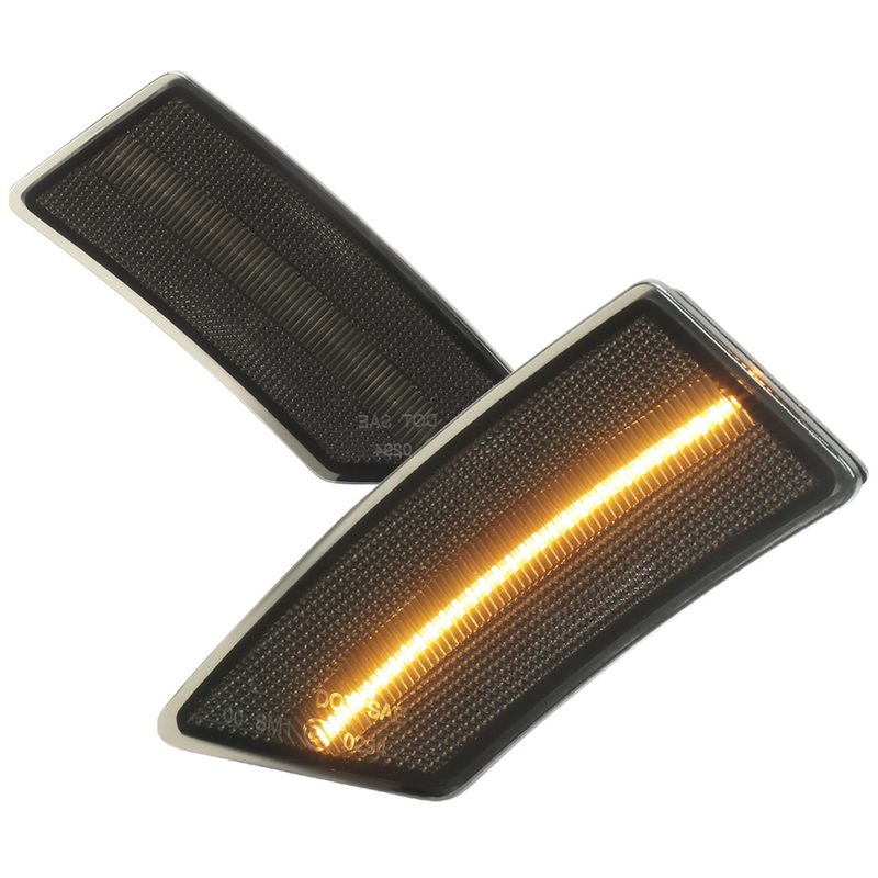 2019-2021 Ford Ranger 2PC LED Side Marker Lights Chrome Housing/Smoke Lens