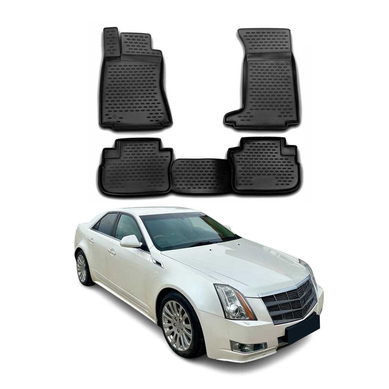 2008-2014 Cadillac CTS CTS-V Floor Mats Liners Full Set All Weather Black