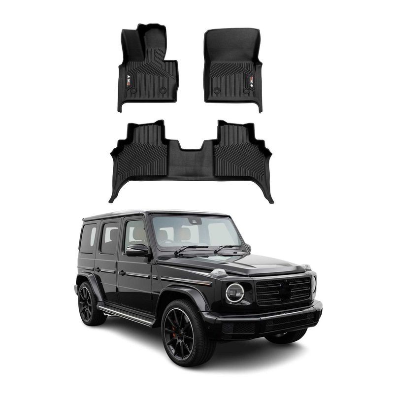 2019-2023 Mercedes G Class W463 Premium Floor Mats Liners First and Second Row Set Black
