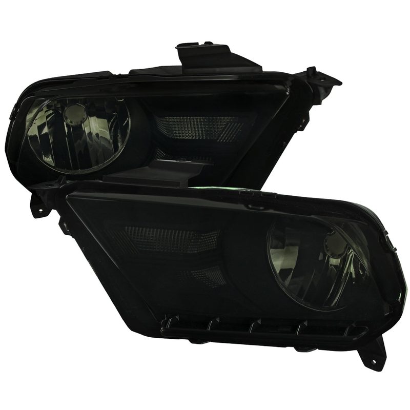 2010-2014 Ford Mustang Factory Style Headlights Black Housing/Smoke Lens
