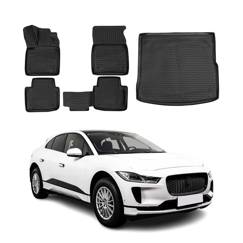 2019-2024 Jaguar I-Pace Floor Mats & Cargo Liner Full Set All Weather Black