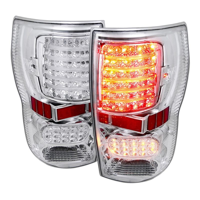 2007-2013 Toyota Tundra LED Tail Lights Chrome Housing/Clear Lens