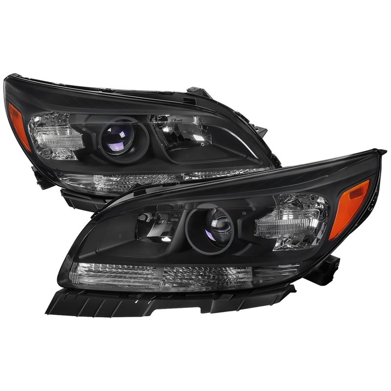 2013-2016 Chevy Malibu Projector Headlights Matte Black Housing/Clear Lens
