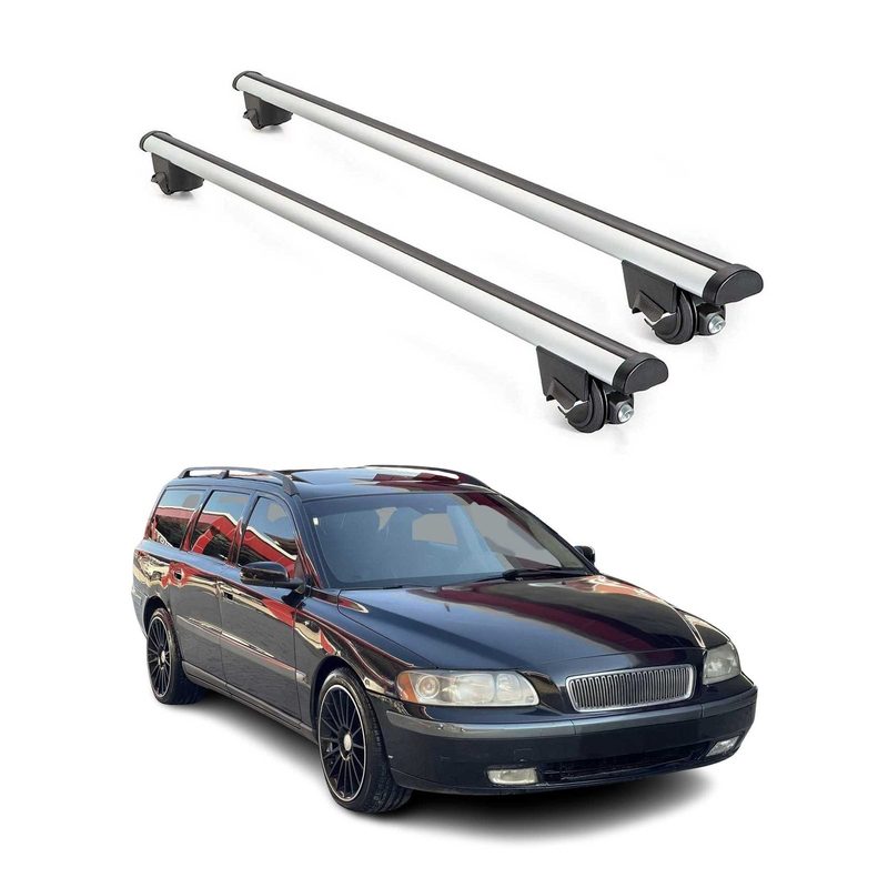 2001-2007 Volvo V70 Roof Rack Cross Bars Silver