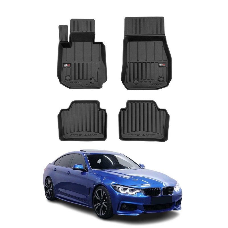 2015-2021 BMW 4 Series F36 Gran Coupe Premium Floor Mats Liners Full Set All Weather Heavy Duty Black