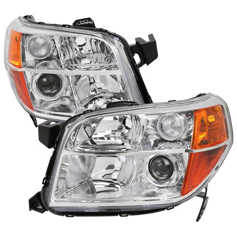 2006-2008 Honda Pilot Projector Style Headlights Chrome Housing/Clear Lens