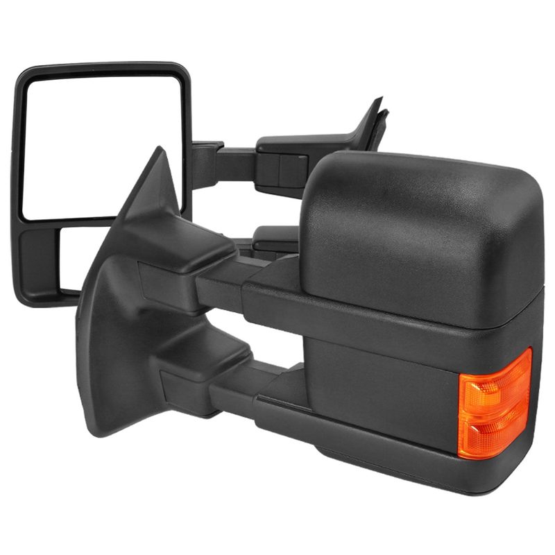 1999-2016 Ford F-250/350/450/550 Manual Towing Mirrors Amber Lens &Turn Signal