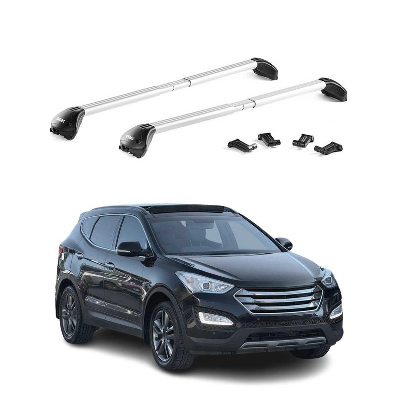 2013-2018 Hyundai Santa Fe Roof Rack Cross Bars Silver
