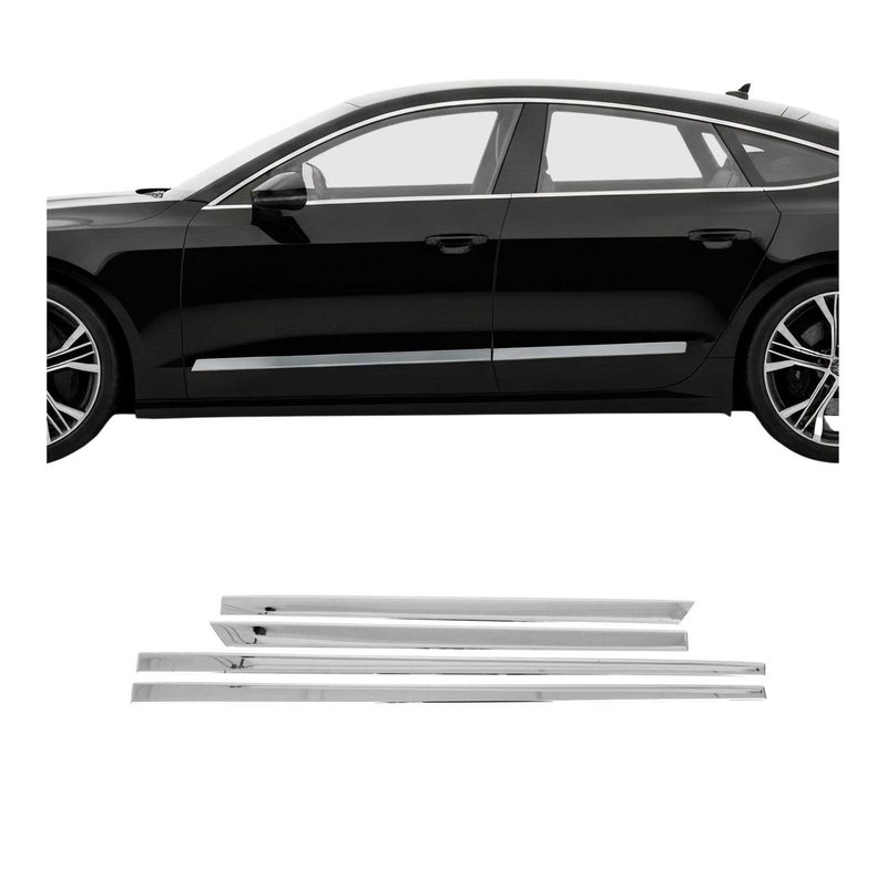 2019-2024 Audi A7 S7 RS7 Sportback Side Door Molding Trim Skirt Garnish 4Pcs