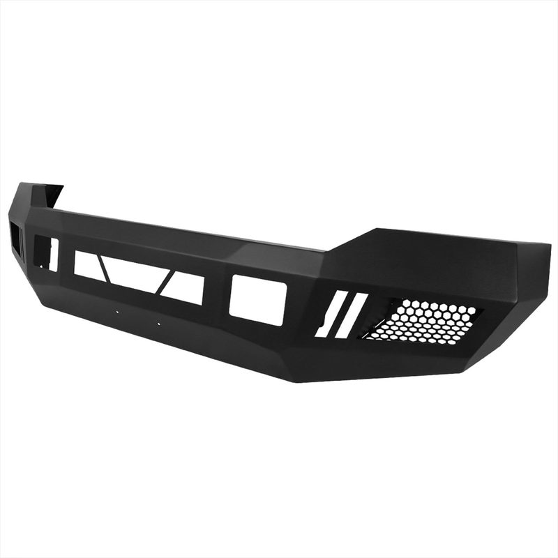 2011-2016 Ford F-150/F-250 Black Heavy Duty Steel Front Bumper LED Light Ports